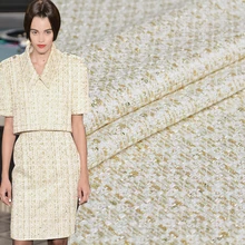 Перламутровый шелк Франция золотые блестки Твид ткани осенний пиджак платье костюмы материалы для одежды швейная ткань метр