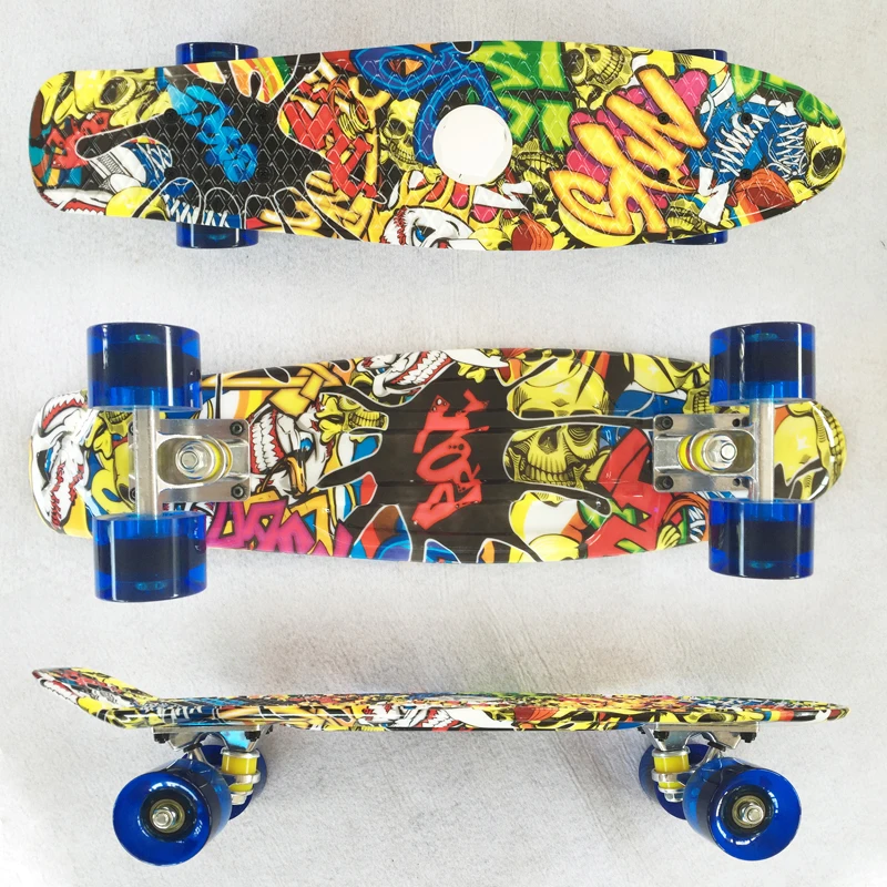 have på Grønland svulst 22'' Fish Skateboard Big Skull Series Retro Printed Skate Board Mini  Cruiser Skateboard Banana Penny Board Men Drift Fish Board - Skate Board &  Accessories - AliExpress