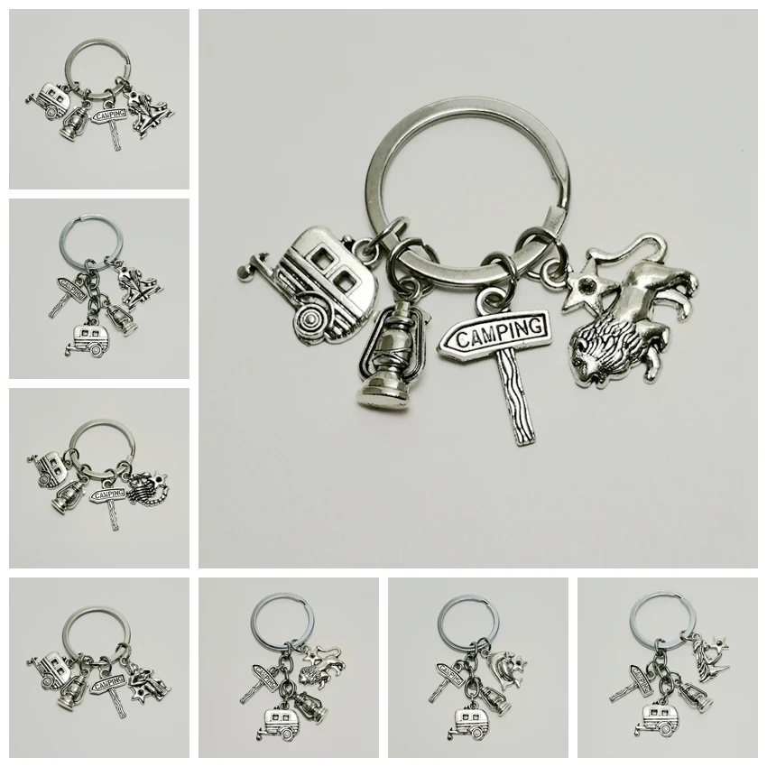 New Twelve Constellations Camping Trailer Keychain Rv Caravan