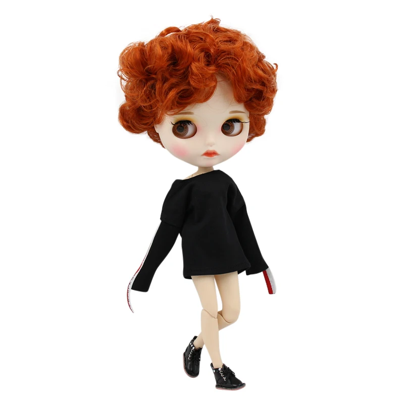 

ICY Fortune Days factory blyth doll white skin joint body New matte face with eyebrows lip brown short hair DIY sd gift toy
