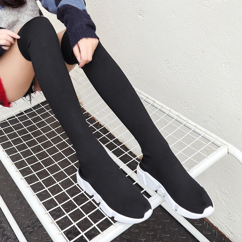 Woman Boots Long Tube Socks Shoes 2020 New Female Fashion Flat Shoes for Women Basket Winter Boots Female Shoes Women Sneakers