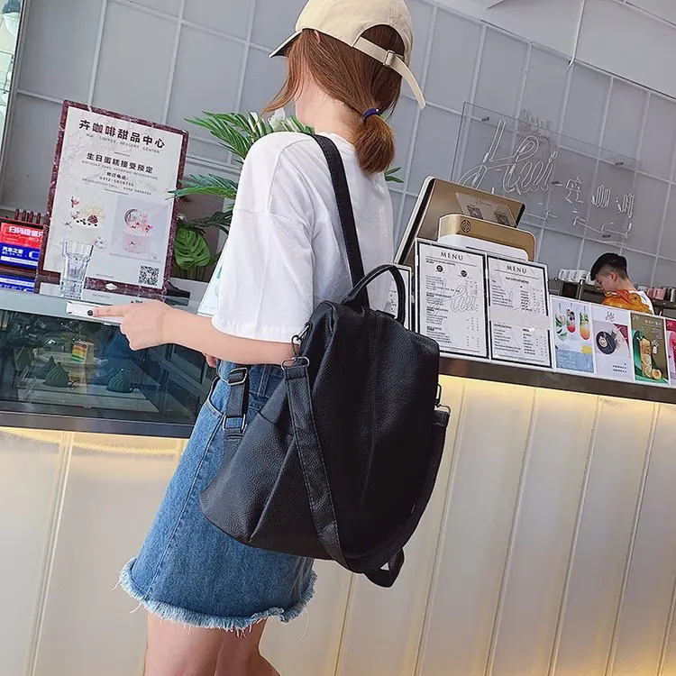 

2019 Summer New Style Korean-style Fashion Embossed Leather Backpack Versatile Multi-Purpose Shoulder Bag Fashion Anti-Theft Bac