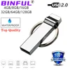 2022 New BiNFUL usb flash drive 32gb pen drive 4GB 16GB pendrivne 64gb waterproof metal memory stick 128GB 8GB thumb drive LOGO ► Photo 1/6