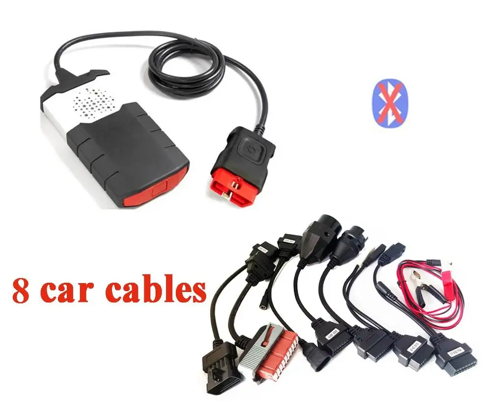 cable plastic no BT VCI VD DS150E CDP vd tcs cdp pro с bluetooth для delphis obd2 диагностический инструмент с новыми реле для autocome с usb - Цвет: cable plastic no BT