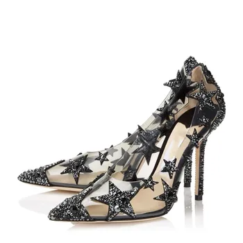 

Women's Shoes New Hapucky Classic Women Pumps Fashion Crystal Pointed sexy Sexy Wedding party Women shoes with Star High Heels