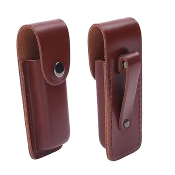 

Hunting Tactical Folding Knife Sheath Cover Real Leather Outdoor Tools