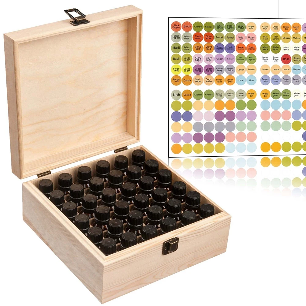 

36 Grids Essential Oil Box Organizer Wooden Large Oil Jewelry Storage Case Bottles Storage Organizer For Home