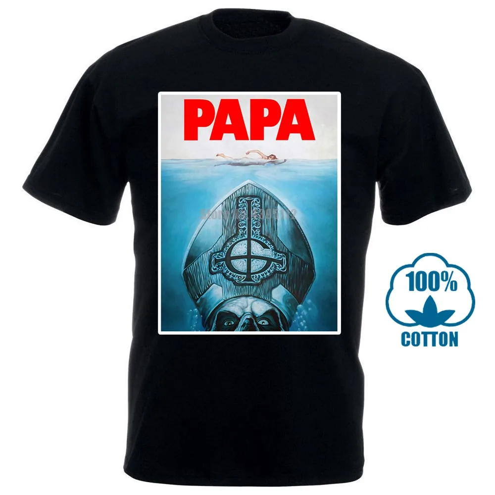 Новая мужская черная футболка с логотипом Ghost Bc Band Papa Emeritus Ii Jaws Размеры S до 3Xl