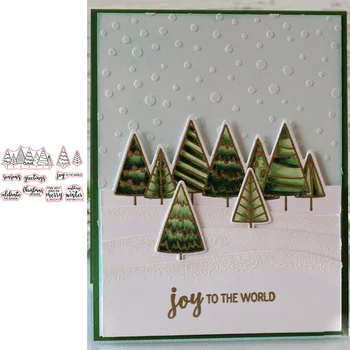 

A Row Xmas Trees Pattern Prints Transparent Clear Silicone Stamp/Seal for DIY scrapbooking/photo album Decor card making