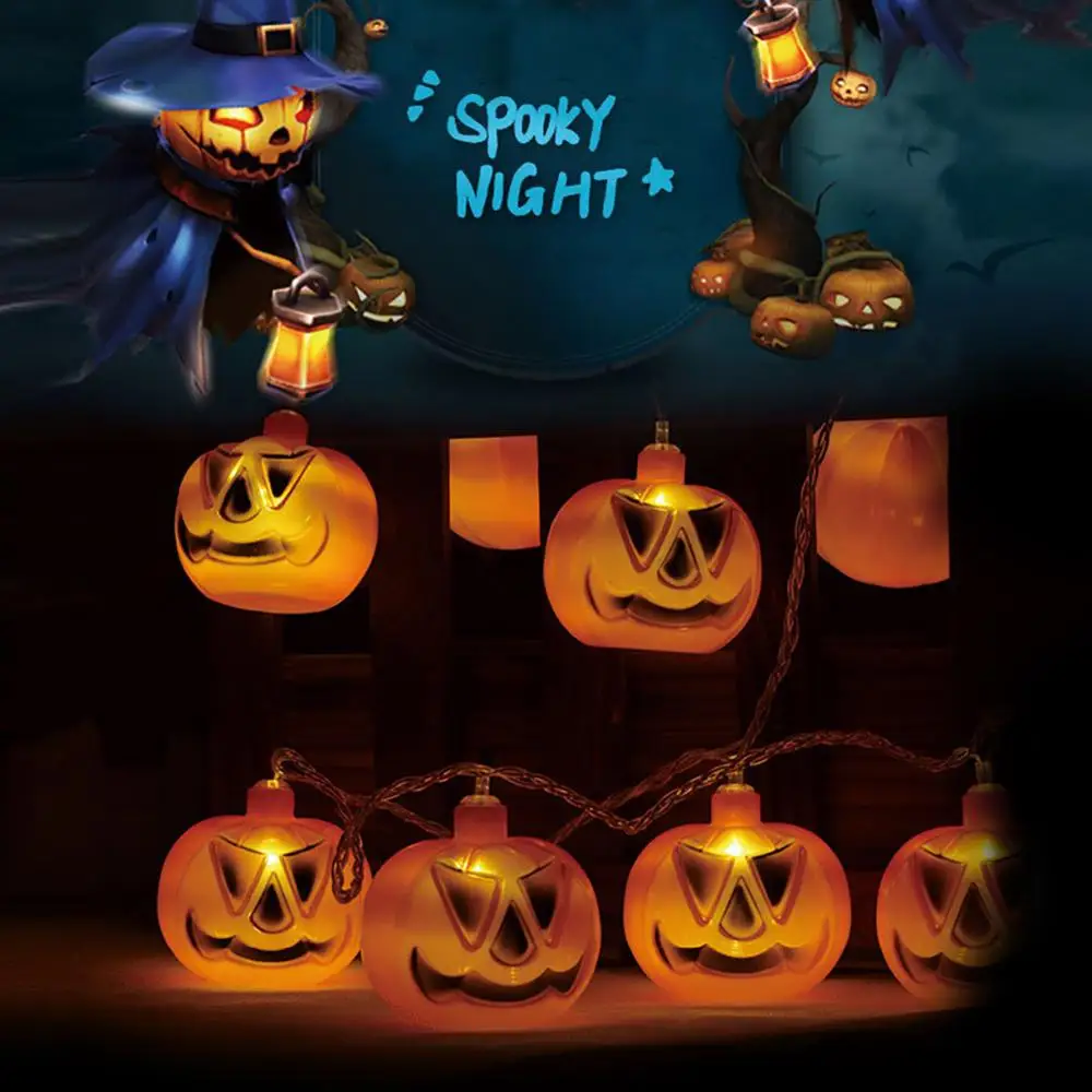 10LED/20LED Pumkin Light String на батарейках Хэллоуин домашний наружный декоративный свет огни для праздничной вечеринки