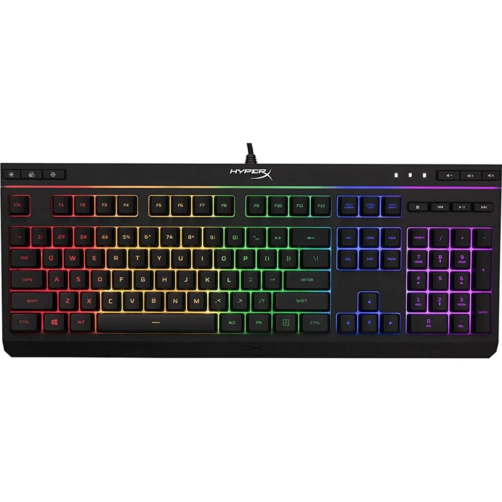 Keyboard HyperX Alloy Core RGB HX-KB5ME2-RU membrane, wired, USB, RGB backlight, moisture protection, color: black