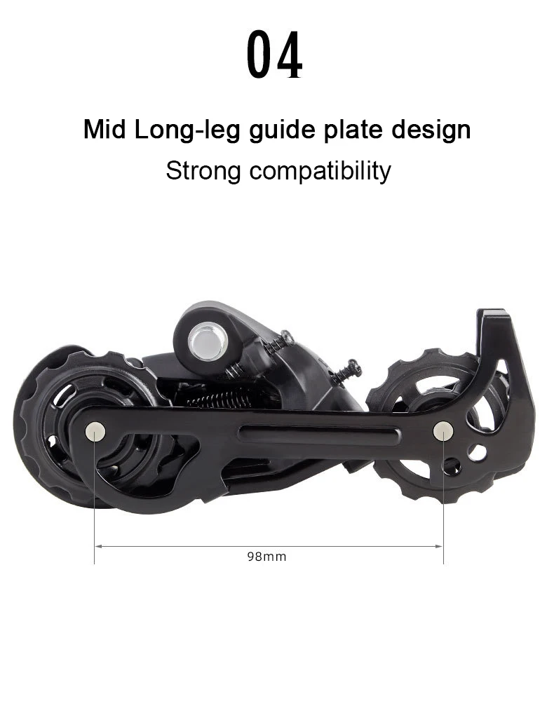 Dérailleur Arrière VTT/Route 7 à 11 Vitesses - Longue/Courte Cage, Noir, Marque LogAuto, Garantie 1 An