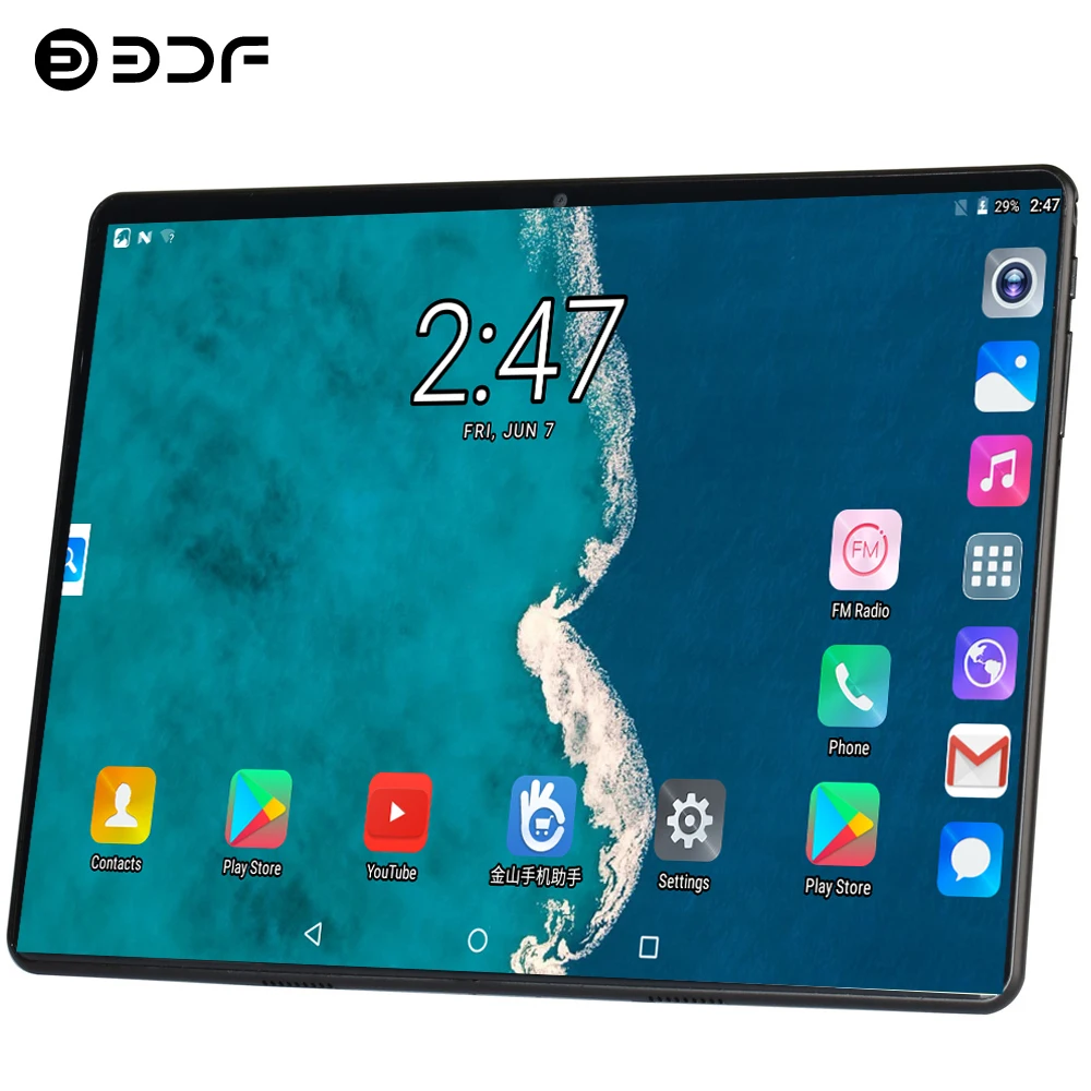 BDF 10 дюймов планшетный ПК 3g/4G LTE Android 9,0 128 10/Ten Core супер планшеты ram 8 Гб rom 1280 Гб WiFi Две SIM 800*10,1 ips планшет