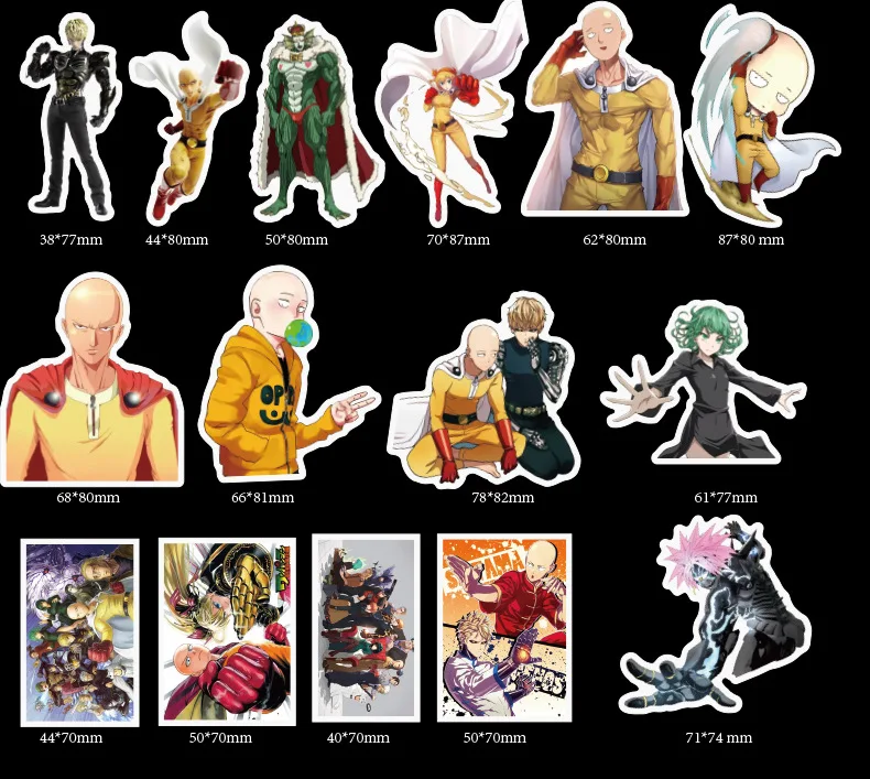 Аниме наклейки ONE PUNCH MAN с классным изображением в стиле японского аниме наклейки на холодильник наклейки для Чемодан книга гитары коврик для ноутбука