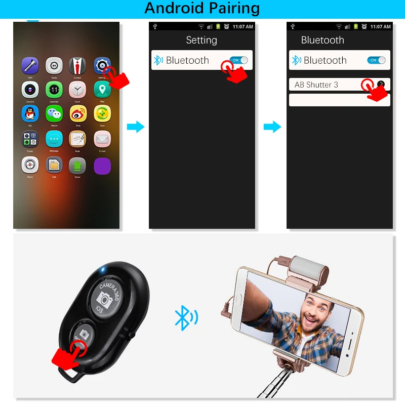 Bluetooth пульт дистанционного управления камерой DataFrog управление фотозатвором для