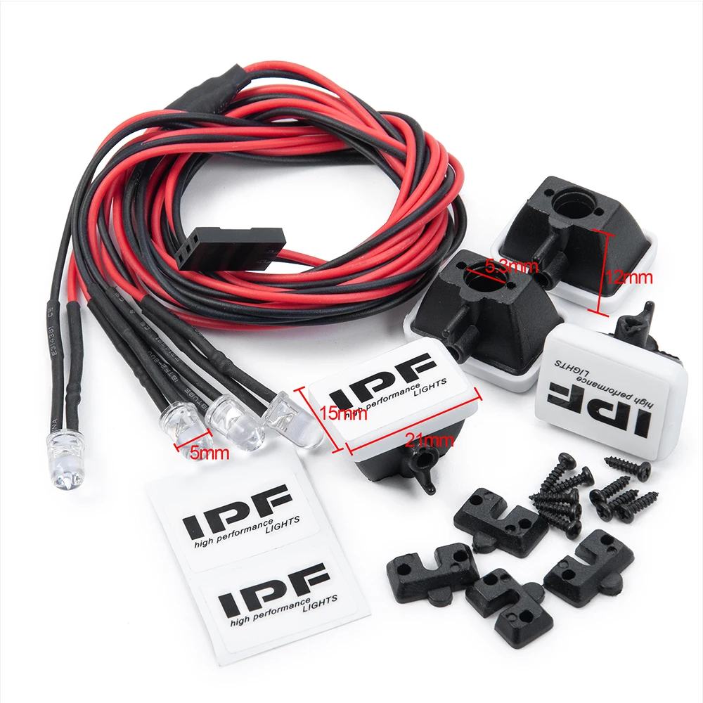 YEAHRUN Dach 4 LED-Leuchten-Set, Scheinwerfer, Scheinwerfer für Axial SCX10 90046 Wraith RR10 TRX4 TRX6 1/10 RC Crawler Autozubehör – Detail 7