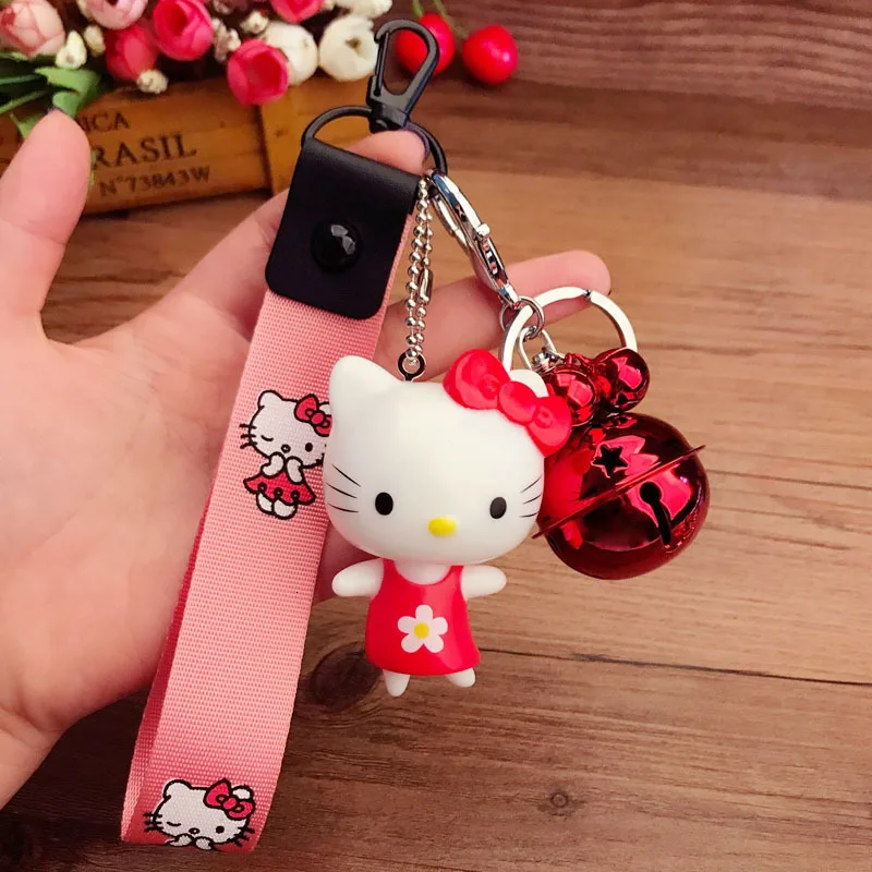 Новинка, женский брелок hello kitty, подарок для девушек, висячая веревка, браслет на запястье, автомобильная сумка, брелок, брелок, цепочка для ключей, брелок для телефона - Цвет: 11