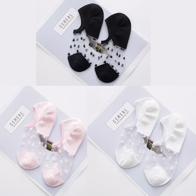 6pcs/3pair Boat Socks for Summer Anti Slip Silicone No Show Socks for Women High Heel Shoe Liner Socks Chausette Femme Invisible 3colors