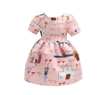 

Summer Baby Girls Letter Cartoon Dress, Princess Kids Cute Clothing 5 pieces/lot, Wholesale