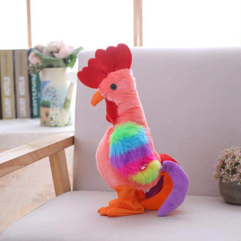 Robot Chicken Pet Toys Electronic Screaming Rooster Electric Funny Dance Sing Soft Plush Toy Music Animal for Kids Gift