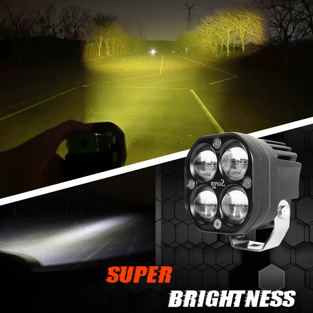  PICAA phare de travail led, 3 Pouces 40W Blanc LED Barre de  Lumière de Travail, Hors Route Conduite Lumière Spot Inondation Combo Feux  de brouillard pour Jeep Camion ATV SUV