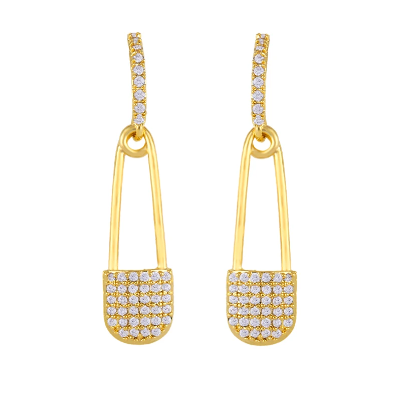 Новые стильные безопасные серьги булавки прозрачные циркониевые хрустальные