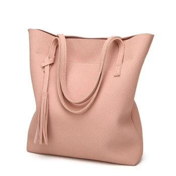 

2020 new women's bag lychee pattern European and American fashion simple tote bag single shoulder portable lady big bag