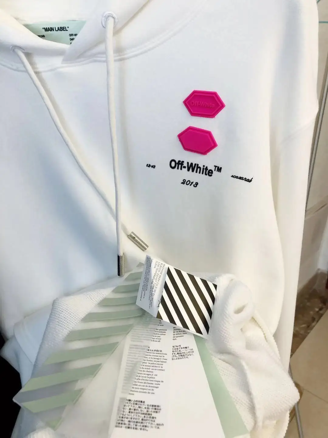 19SS осенне-зимние модели белый ЭКГ-браслет граффити FW мужские парные модели уличного стиля дикая толстовка с капюшоном