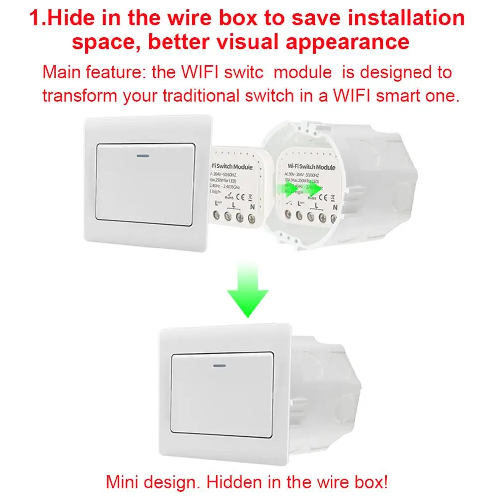 Tuya Smart Wfi Switch 16A 90 V-240 V Wifi Smart Switch Module умный дом Autom Поддержка внешнего переключателя работа с Alexa Google Home