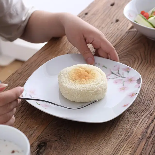 Veweet Annie 48 Darabos Porcelán Kerámia Edényes Vacsora Tányérkészlet Tál, Desszert Tányér, Leves Tányérok - Image 5