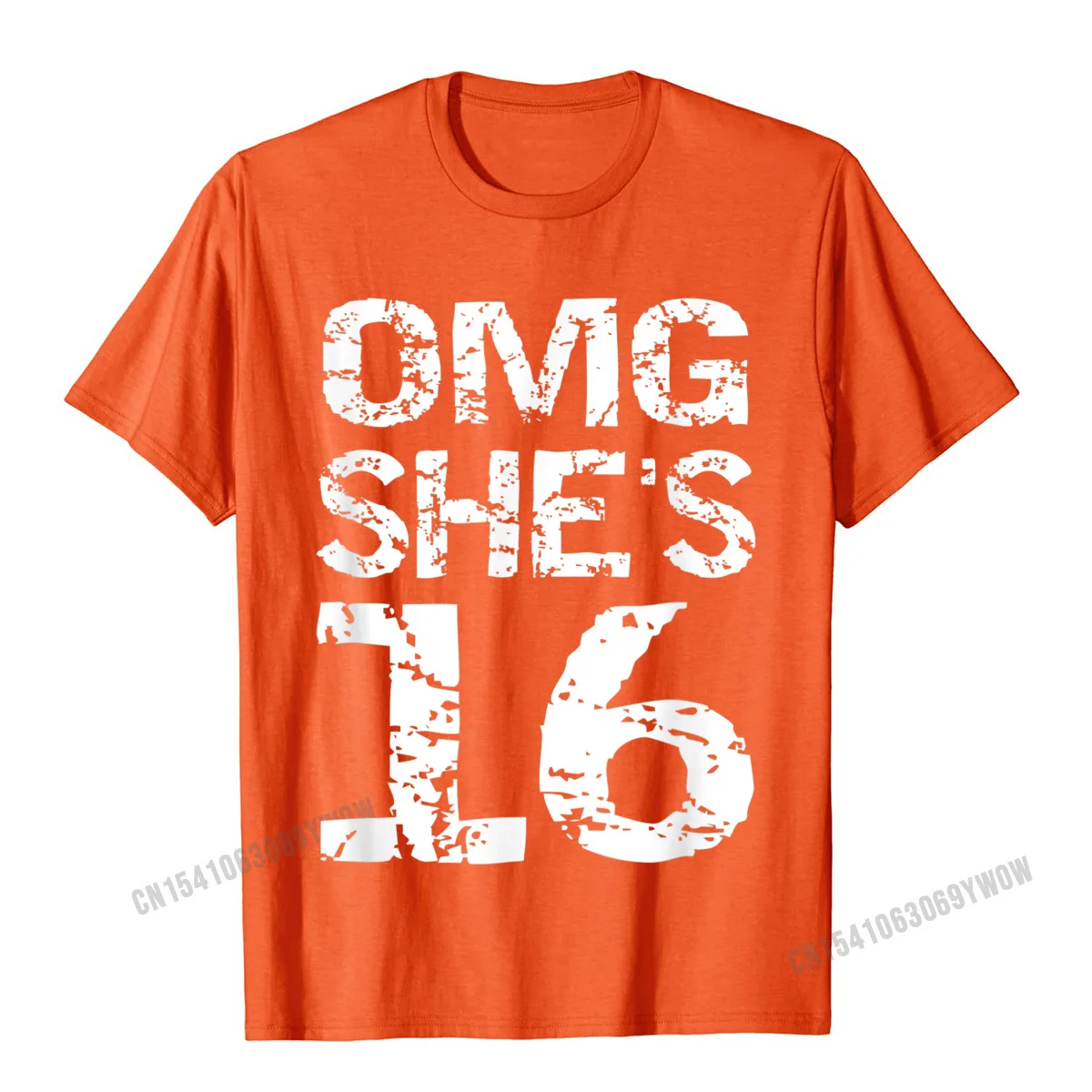 Normal 100% Cotton Fabric Top T-shirts for Boys Short Sleeve Normal Tees 2021 New Fashion Labor Day O-Neck Tee-Shirts cosie 16th Birthday Gift Sweet 16 Group Photo Outfit OMG Shes 16 T-Shirt__541 orange