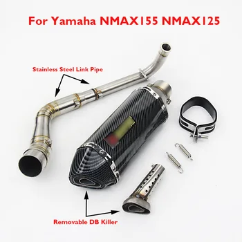 

Motorcycle Exhaust Pipe System Muffler Baffle Silencer DB Killer Header Connection Link Pipe for Yamaha NMAX155 NMAX125 AEROX155