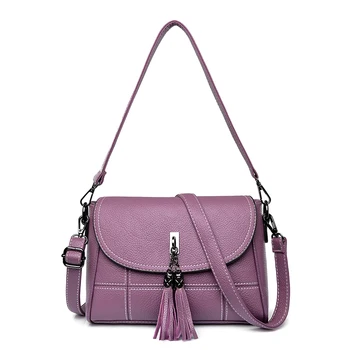 

2019 Fashion Ladies Leather Flap Bag Designer Handbag High Quality Tassel Luxury Women Shoulder Bags sac main femme