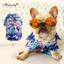 Короткий комбинезон с цветочным принтом, футболка для собак Гавайский цветок, одежда для собак, для маленьких средних собак, короткий рукав, костюм для животных, Para Perro