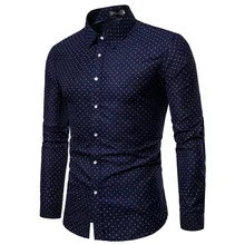 M-5XL Large Size Mens Shirts Polka Dot Casual All Match Men Shirt Button New Arrival Males Clothings Hot Sale Basic Blouses M-5XL Large Size Mens Shirts Polka Dot Casual All Match Men Shirt Button New Arrival Males Clothings Hot Sale Basic Blouses