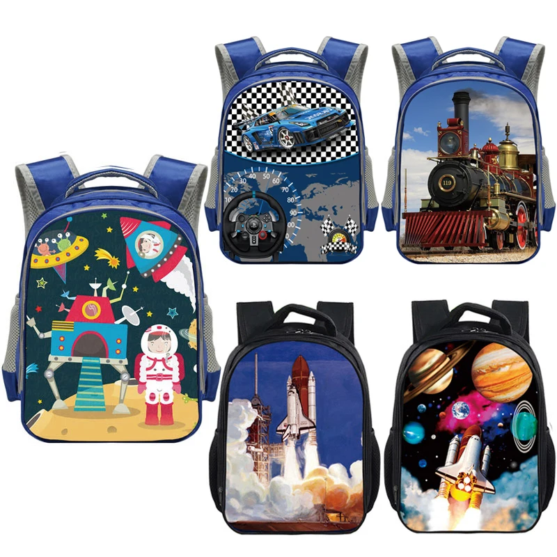 Car Backpack Kindergarten Bag School-Bags Rocket Locomotive Girls Children Cartoon Boys