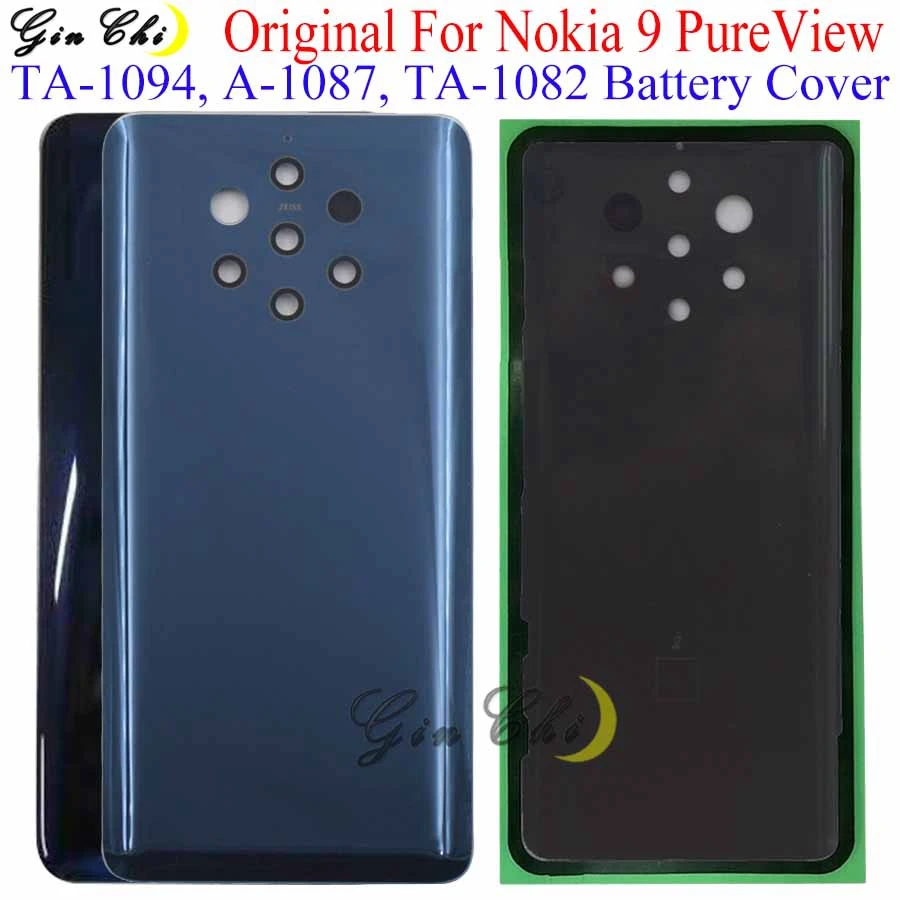 

NEW Original For Nokia 9 PureView Back Battery Cover Door Rear Glass Housing Case For Nokia 9 Battery Cover housing With Logo