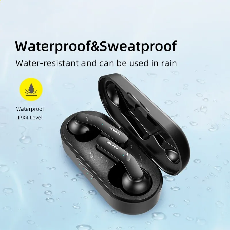 NEW Awei T10C TWS True Wireless Earphone Bluetooth 5.0 HiFi Touch Control Headset Lossless Noise Reduction Earbud With Mic IPX4