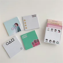 Bloc Notes dessin animé coréen, étiquette autocollante, biscuits au sucre, fille, dessin animé Kawaii, papier de papeterie pour messages créatifs, 50 feuilles