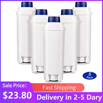 

HOT-5X Coffee Machine Filters Replacement for DeLonghi Filter DLSC002, Water Filter Cartridges Activated Carbon Softener