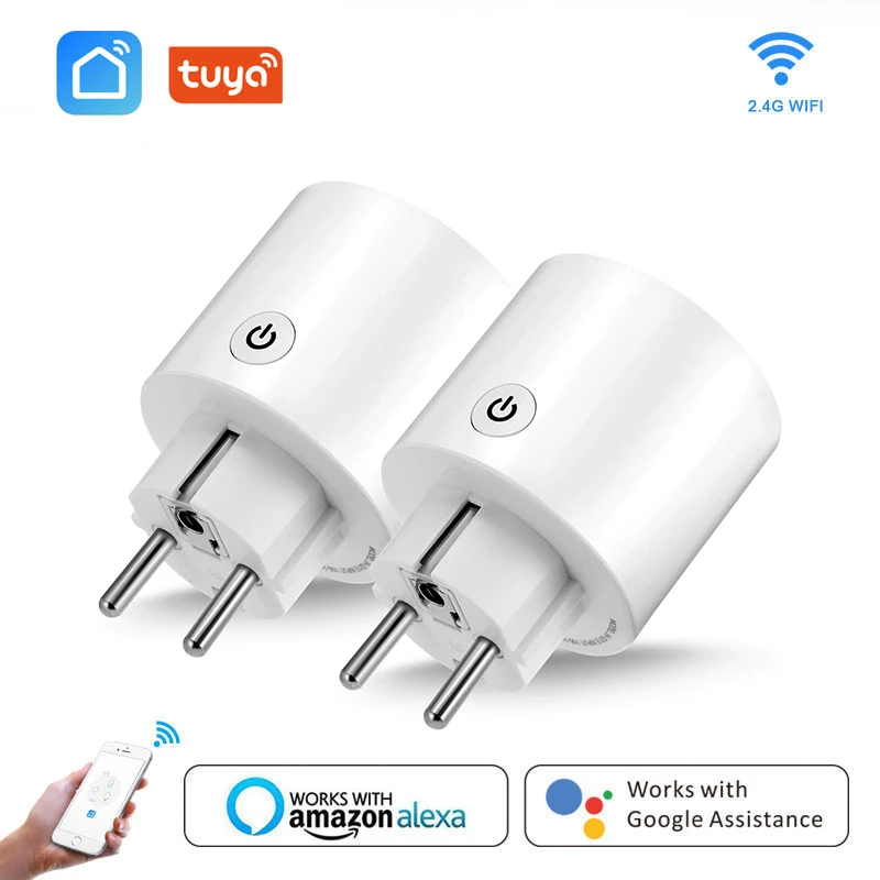 Smart Plug WIFI Socket 16A Power Monitor EU FR Plug Control Smart Timing Socket Wireless Outlet Voice Intelligent Control Alexa