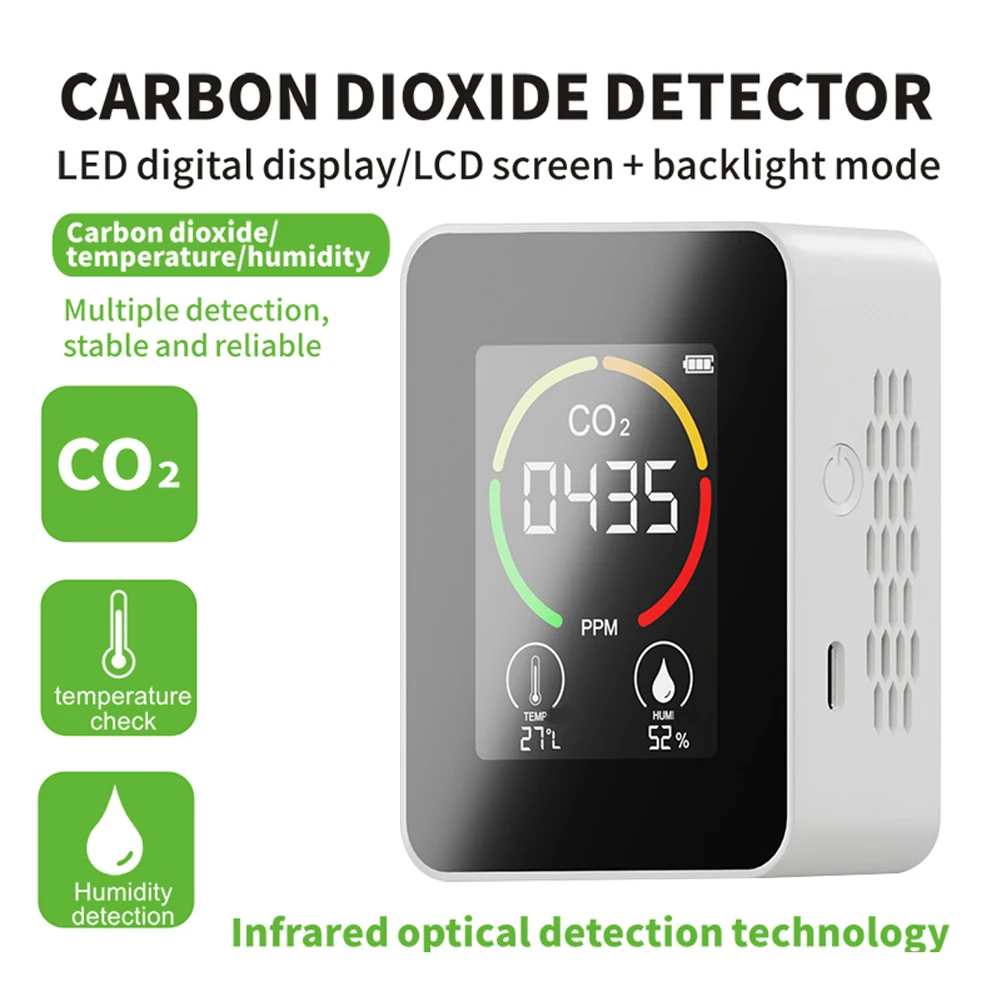 CO2 Meter CO2 Detector Multifunctional Thermohygrometer Home Intelligent Gas Analyzer Household Digital Air Pollution Monitor air quality detector