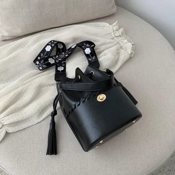 

Fashion shoulder bag ladies messenger bag casual bucket bag luxury designer handbag handbag pure color PU handbag lady bag