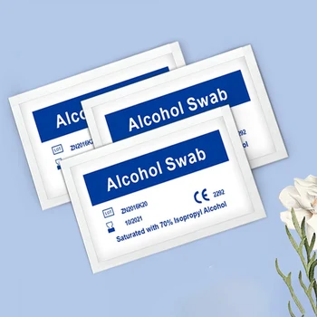 

100 pieces / box Disposable Alcohol Cotton Sheet Nail Cleaning Disinfection Bag Wipes Sterilize Disinfection Wipes