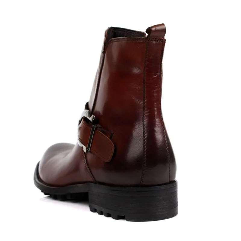 

Autumn And Winter New Style Genuine Leather Men's Singles Boots Hight-top Leather Shoes England Fashion Cowhide Men's Boots Tren