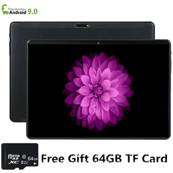 

Rom 32GB + 64GB TF 10.1 Inch Tablet Global 4G LTE Bluetooth Wifi Phablet Android 9.0 MTK Core Dual SIM Card 2.5D Tablet CE Band