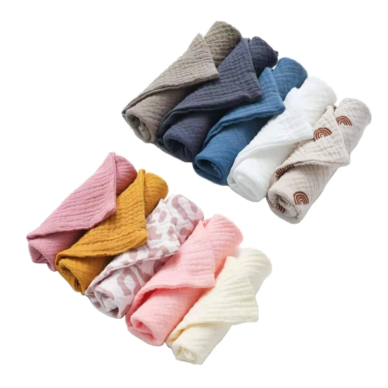 5 Pcs  코 튼 스퀘어 타월  손 얼굴 수건 손수건 무명 천을 먹이 턱 받이 천..