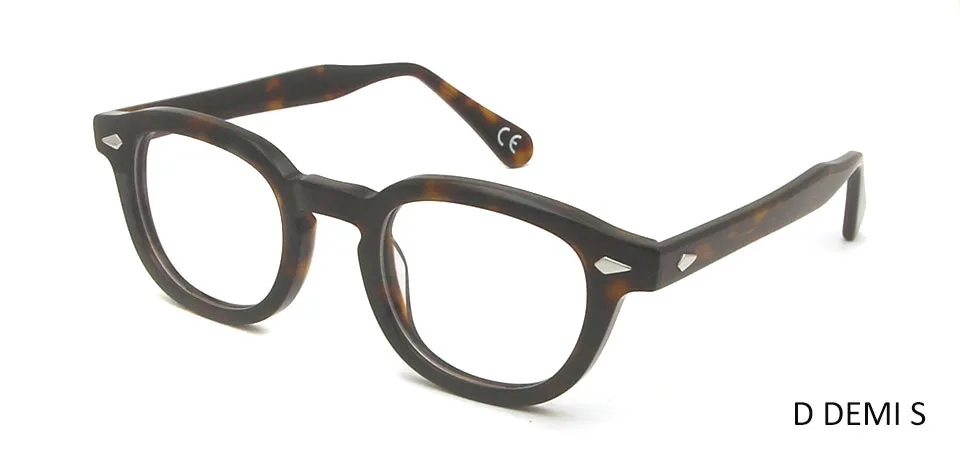 Круглые женские прозрачные ацетатные очки с оправой, мужские очки по рецепту, очки для близорукости, Маленькие Средние винтажные прозрачные очки с заклепками - Цвет оправы: Demi S