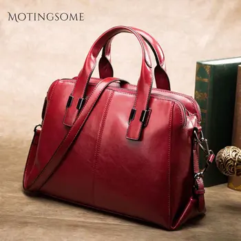 

Hot Quality Real Natural Leather Women Genuine Leather Oil Wax Tote Bag Shoulder Fashion Shopper Bags Luxury Hand Bag 2020 New