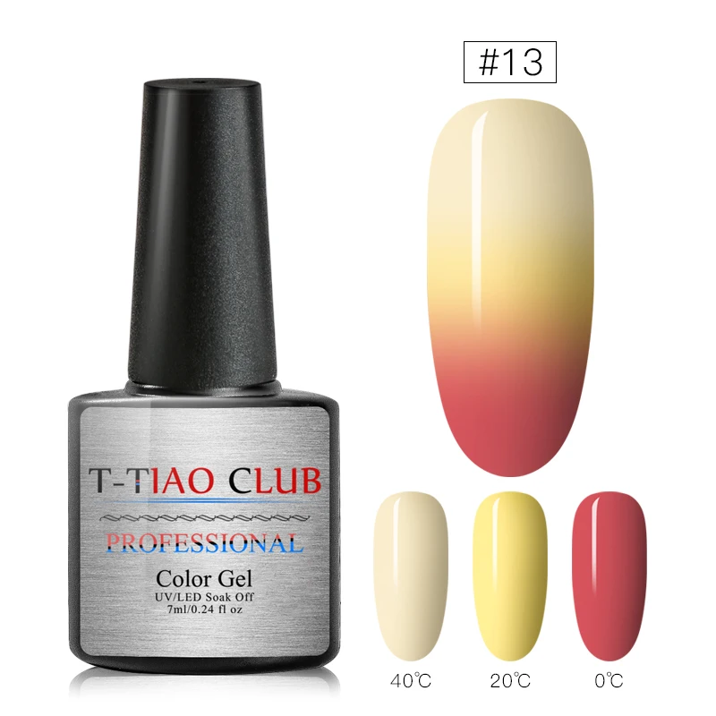 T-TIAO клубный Радужный термальный меняющий Цвет гель для ногтей голографический Лак Блеск температура замочить от УФ ногти гель лак - Цвет: DH575